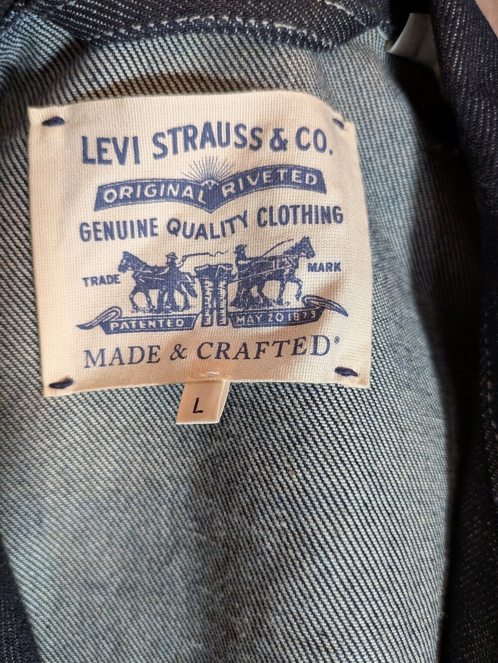 🔥RARE Levi's Made & Crafted Walter Denim Harrington Jacket Dark Indigo LMC 🔥 - Picture 3 of 16